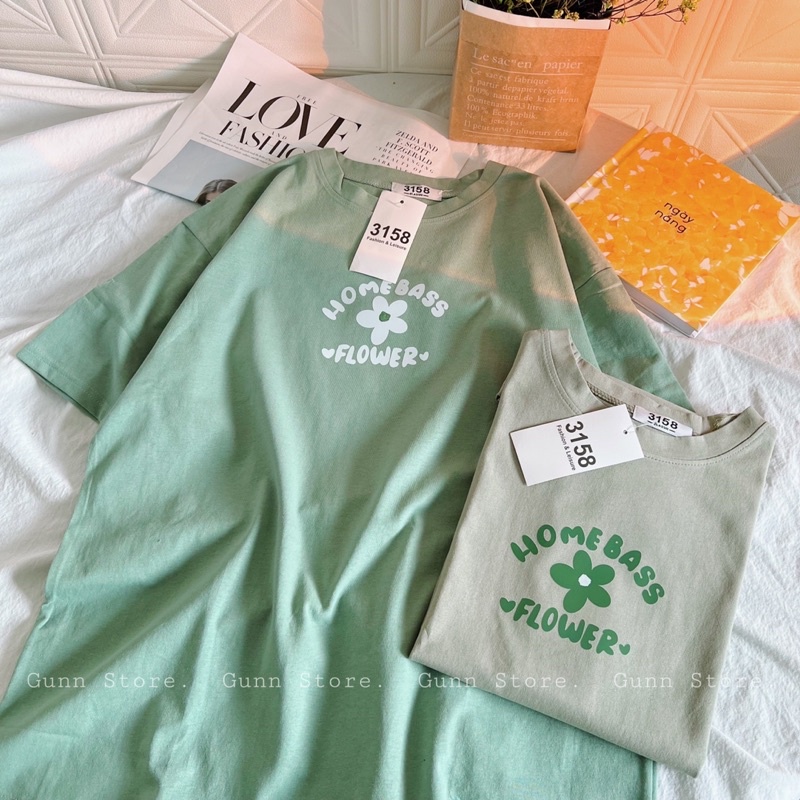 Áo Thun 3158 In Hình Hoa Form Rộng Unisex Chất Cotton Khô Loại 1, Thoáng Mát, Thấm Hút Mồ Hôi - GUNN
