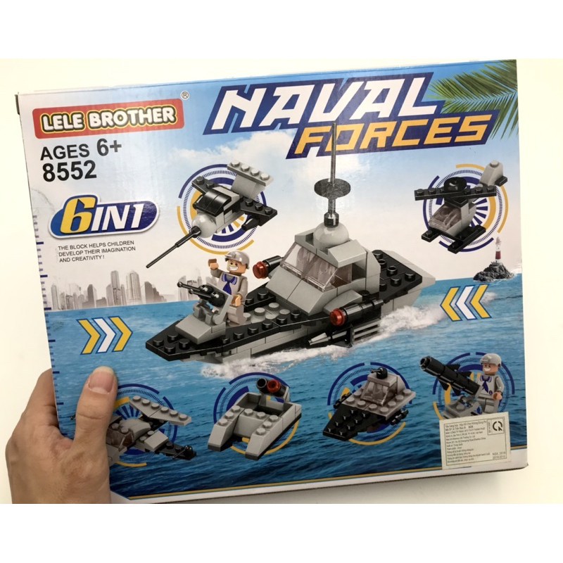 [Khai trương giảm giá] LEGO TECH_[Sale sốc] Lắp ráp mô hình tàu chiến 6in1 LELE BROTHER siêu hot - 109 miếng