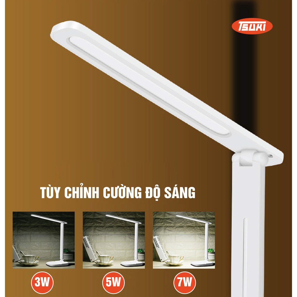 Đèn học chống cận, chống lóa TSK - Ánh sáng 3 màu, pin 40000h, củ sạc và dây sạc 1A [ Bảo hành 1 năm ]