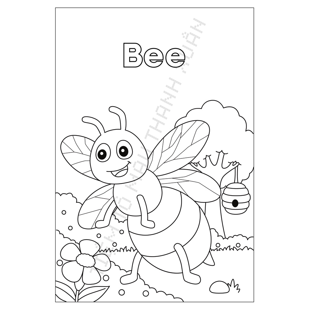 Set 50 Tờ Tranh Tô Màu Hình Động Vật Có Từ Tiếng Anh Size A5 Cho Bé Màu Sáp, Màu Chì - Tiệm Tô Màu Thanh Xuân