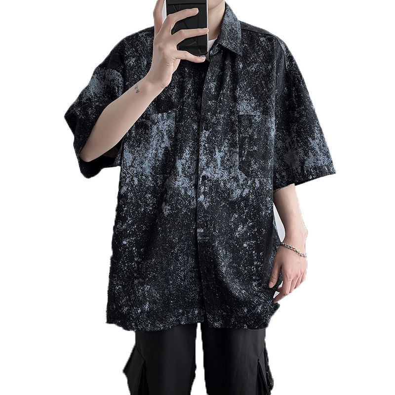 Áo Sơ Mi Tay Lỡ Họa Tiết Rằn Ri Thời Trang Harajuku 22836 Cá Tính