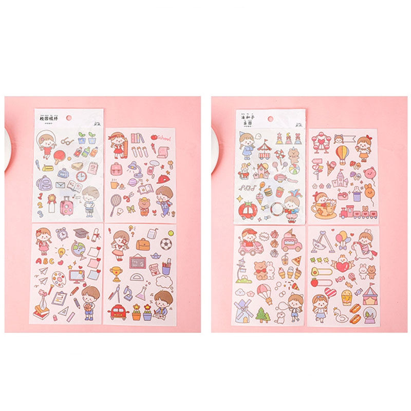 6 Style Set 4 Miếng Dán Trang Trí Hình Cô Gái Dễ Thương