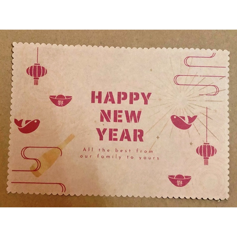 [2022] Hộp kraft đựng quà Tết 2022, mừng năm mới, happy new year kèm rơm, thiệp, dây cột và name tag