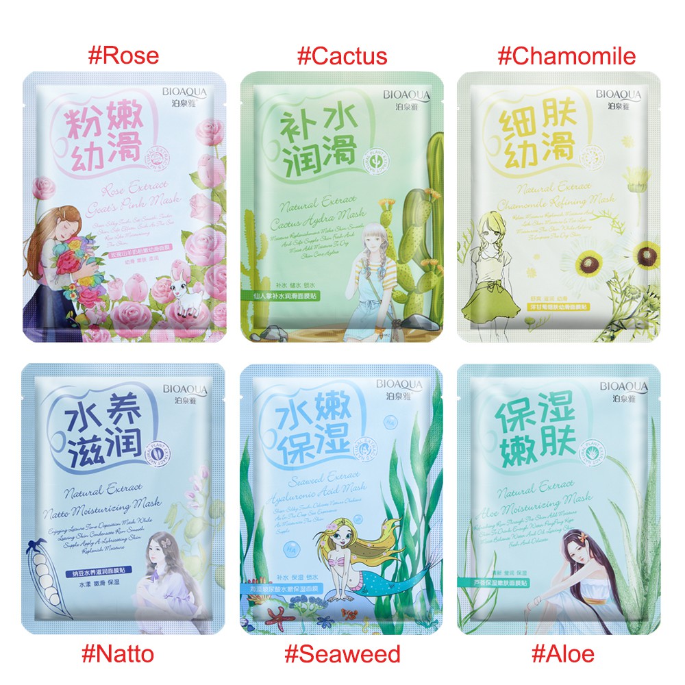 Mặt Nạ Bioaqua Trị Mụn Dưỡng Ẩm Trắng Da 6 Loại Tùy Chọn | BigBuy360 - bigbuy360.vn