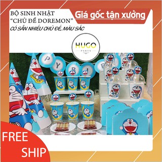 Bộ sinh nhật combo trang trí bàn tiệc cho Bé, chủ đề Doremon