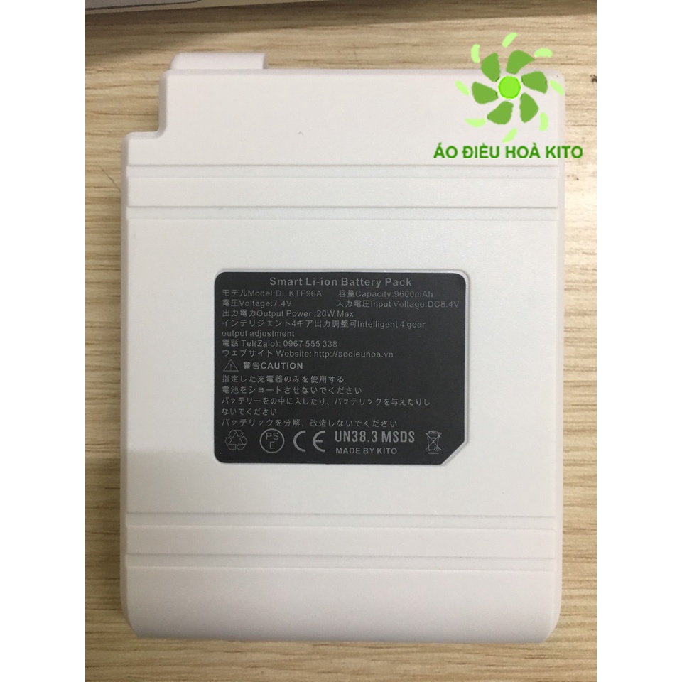 ✴️CHÍNH HÃNG✴️Phụ Kiện Của Áo Quạt Gió Nhật Bản KITO, Pin Nhật 10.000mAh dùng 10 - 13 tiếng,Tặng Thêm Kính Râm, BH 1 Năm