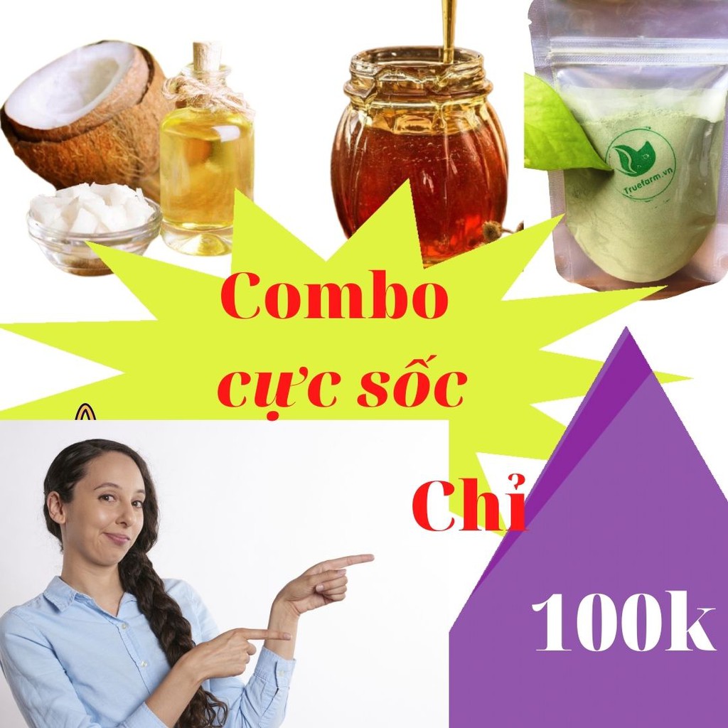 Combo 3 món chỉ 100k  gồm dầu dừa nguyên chất, mật ong nguyên chất, bột cần tây nguyên chất | BigBuy360 - bigbuy360.vn