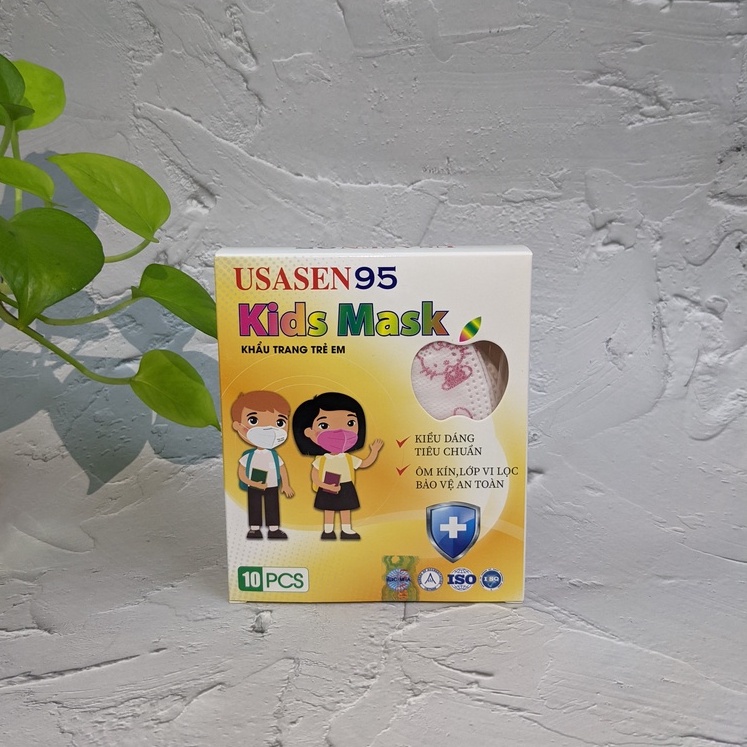 Khẩu Trang Trẻ Em Usasen 95 Kids Mask [Hộp 10 cái - Màu ngẫu nhiên]