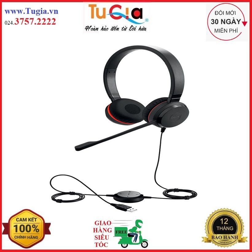 Tai nghe Jabra Evolve 30 II Stereo (chuẩn USB, 2 tai) - Hàng chính hãng