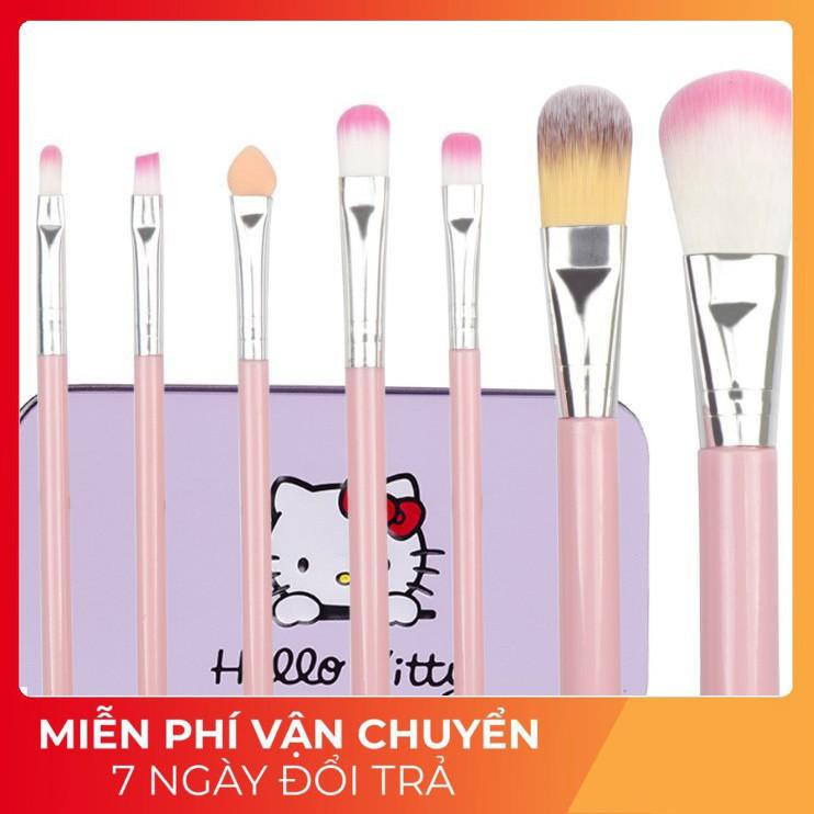 [FREESHIP] Set cọ trang điểm Kitty 7 món kèm hộp nhôm