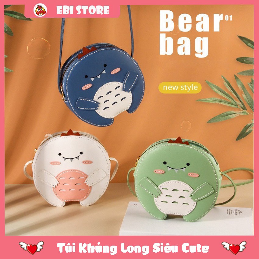 [MUA 1 TẶNG 1] Túi Đeo Chéo Hình Khủng Long Handmade ❤️ Set nguyên liệu DIY làm túi hoạt hình Dễ Thương ❤️