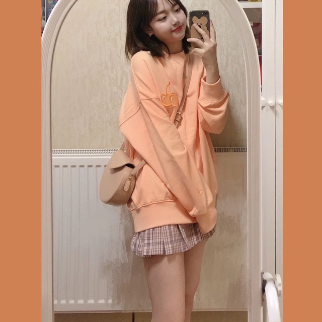 [Order taobao] Áo nỉ cherry và chân váy tennis kẻ siu dễ thươngg ✨💫 | BigBuy360 - bigbuy360.vn