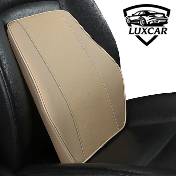 [Mã LIFEAUMAY giảm 10% tối đa 30k đơn 150k] Gối tựa đầu và tựa lưng ô tô LUXCAR vỏ da Pu chất liệu cao su non cao cấp