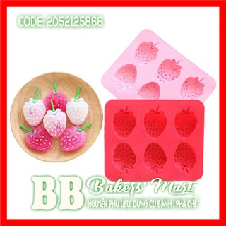 💥 HOT 💥 Khuôn silicone vỉ Trái DÂU TÂY 6c TRUNG (VT5866)