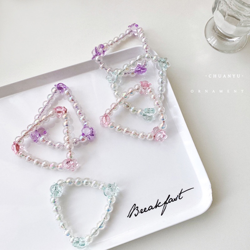 Dây buộc tóc đính hạt pha lê hình gấu dễ thương cho nữ