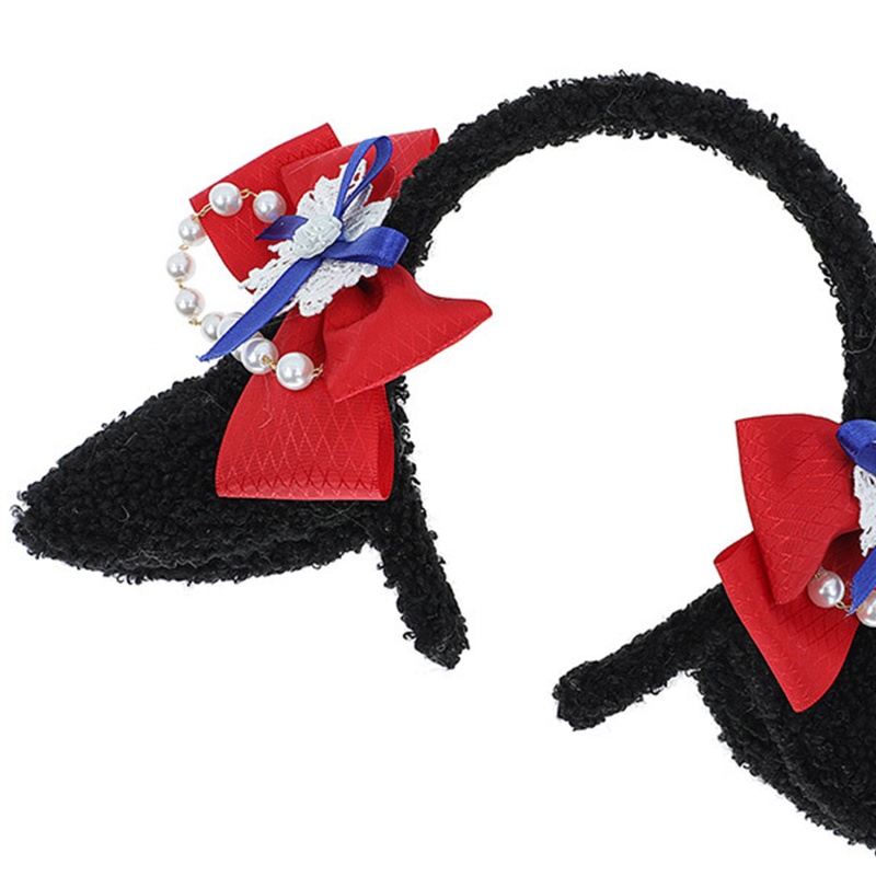 Flgo Băng Đô Tai Cừu Đính Nơ Họa Tiết Hoạt Hình Dễ Thương Dành Cho Nữ