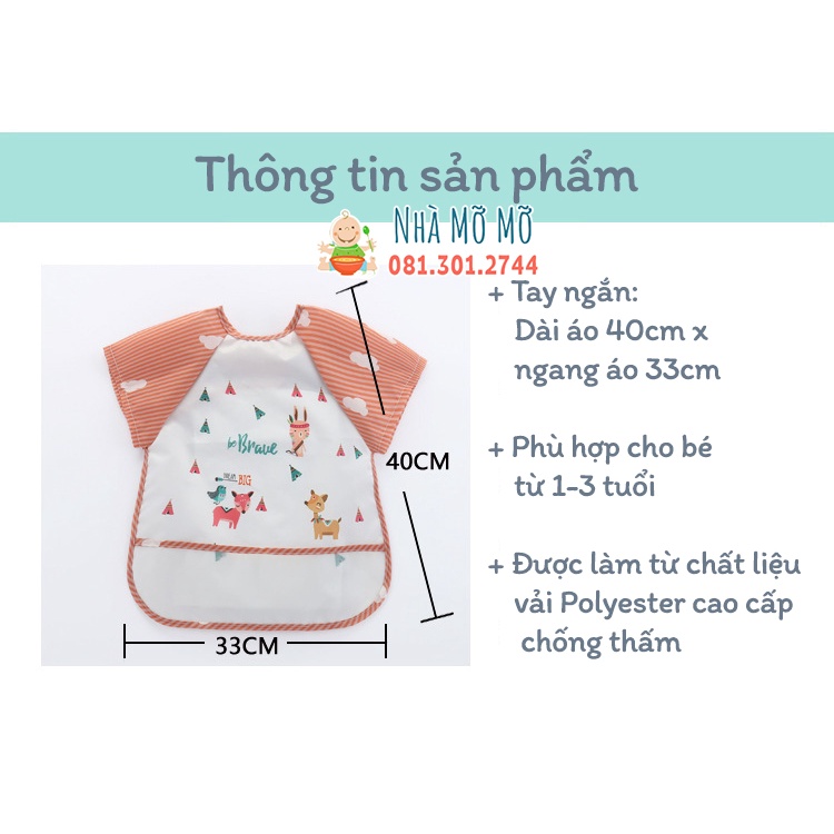 Áo yếm ăn dặm BLW cho bé có máng loại nhẹ - Nhà Mỡ Mỡ