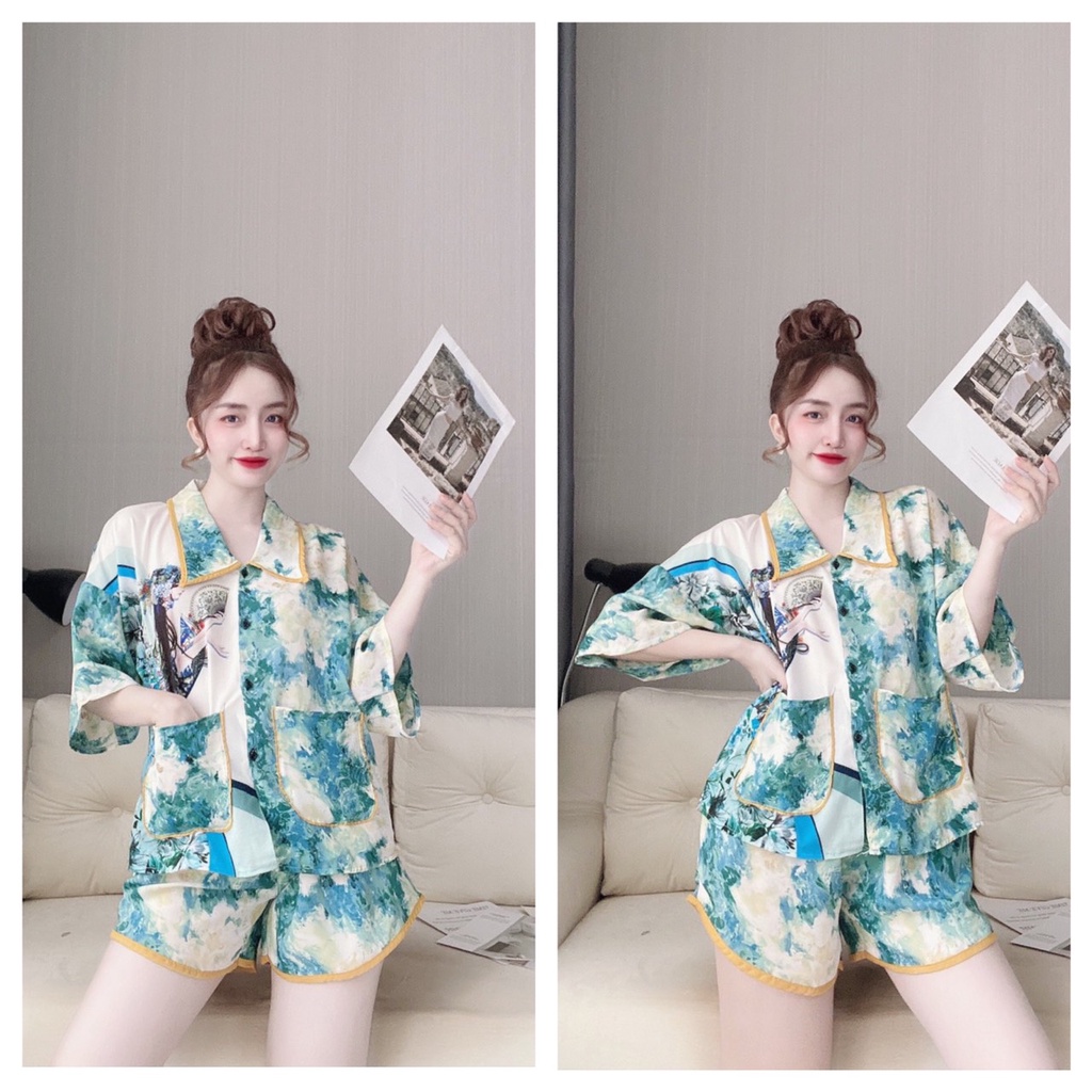 Pijama Mango,Đồ Bộ Đùi lụa MANGO Mặc Nhà Xinh Xắn Hot Trend | BigBuy360 - bigbuy360.vn