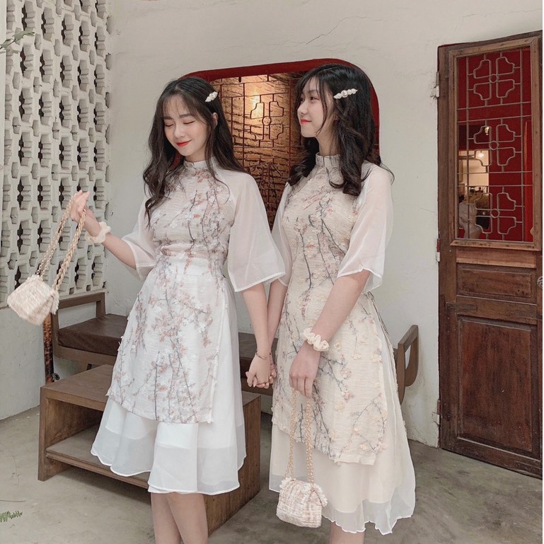 Váy Cách Tân In Vải Hoa 3D Cao Cấp Cho Các Nàng