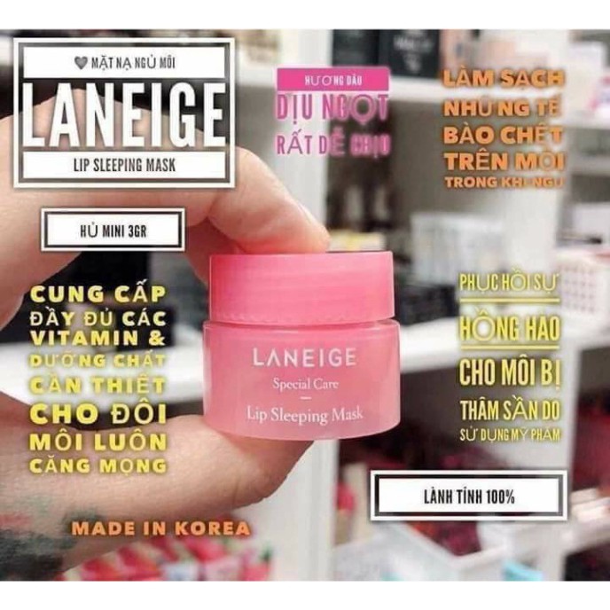 GIÁ SỐC: 2 HỘP Ủ MÔI LANEIGE SIZE MINI HÀN QUỐC