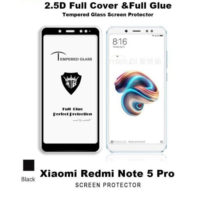 Kính cường lực full màn 5D Xiaomi note 5 pro