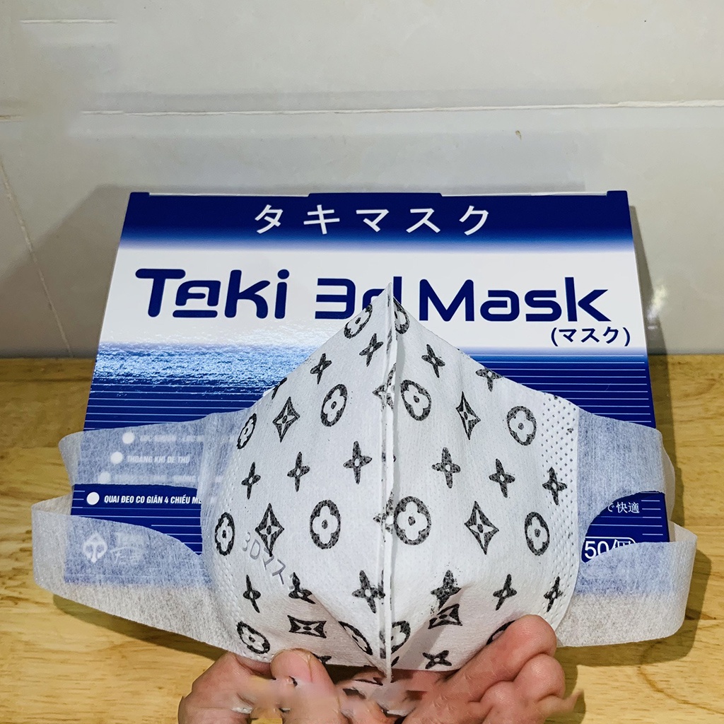 Khẩu Trang 3D Họa Tiết LV Siêu Hot Công Nghệ Nhật Hộp 50c