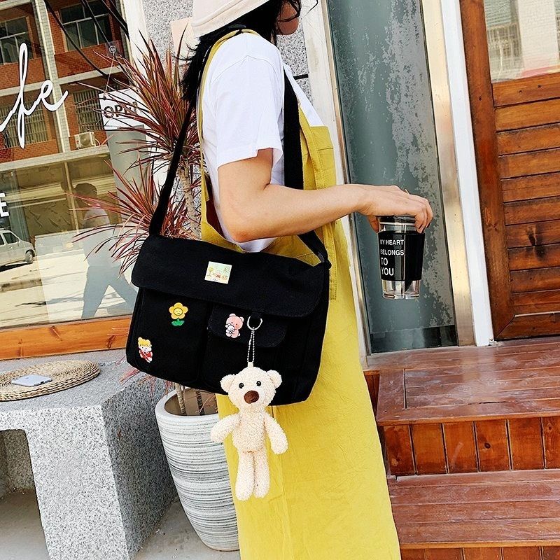 Túi đeo chéo nữ vải canvas đi học giá rẻ phong cách Hàn Quốc Tucanvas TCV57