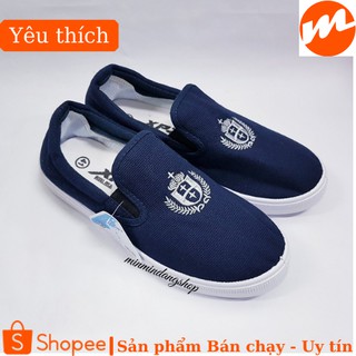 Giày asia | giày vải asia xỏ xanh đen nam nữ |