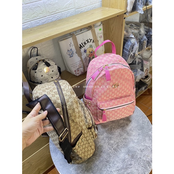 Balo thời trang vải đi học in hoạ tiết size 40