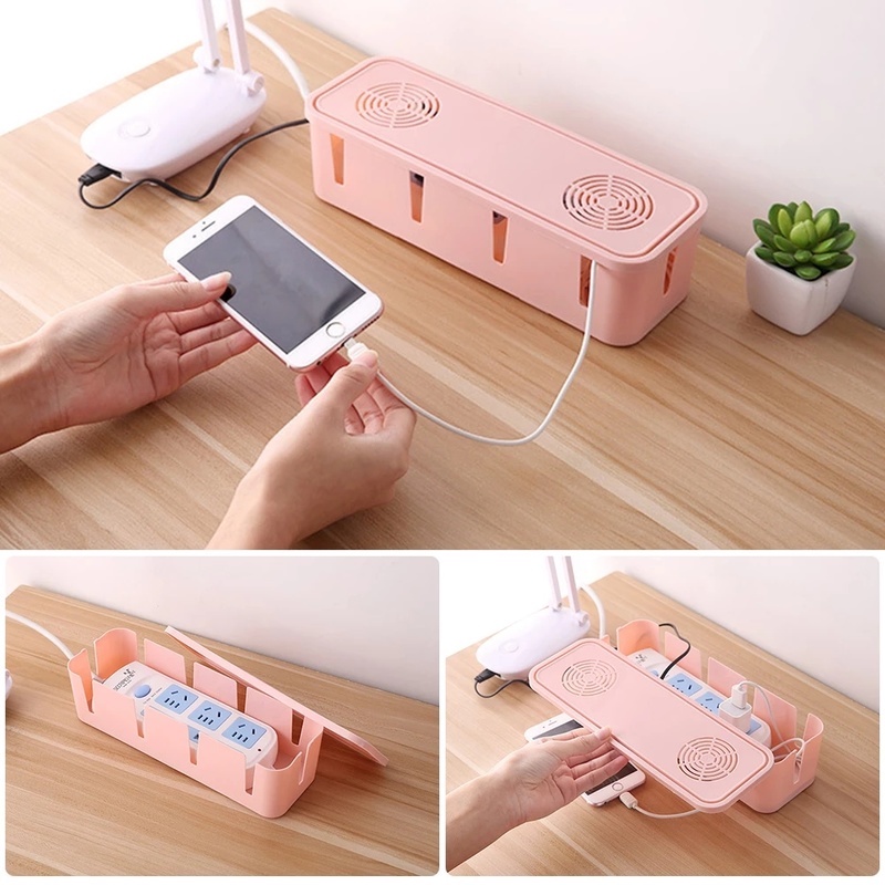 Hộp Đựng Ổ Cắm Điện Sắp Xếp Dây Cáp Chống Bụi Sức Chứa Lớn Đa Năng