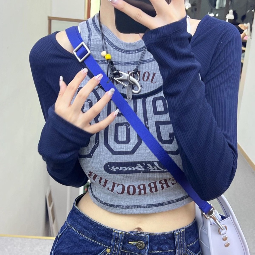 Áo Thun Tay Dài Trễ Vai Thời Trang Trẻ Trung