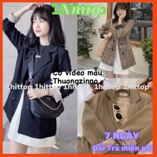 [Ảnh thật/Video Áo Blazer 2 lớp 4 cúc mẫu mới Áo vest nữ khoác ngoài xmin