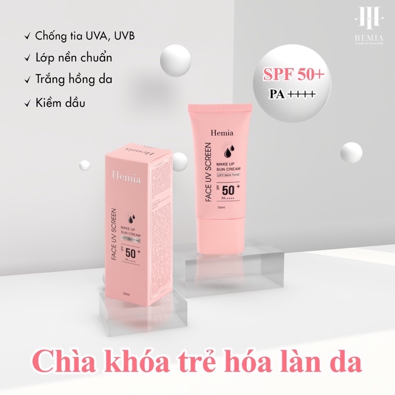 Kem Chống Nắng Nâng Tone Da HEMIA 50ml