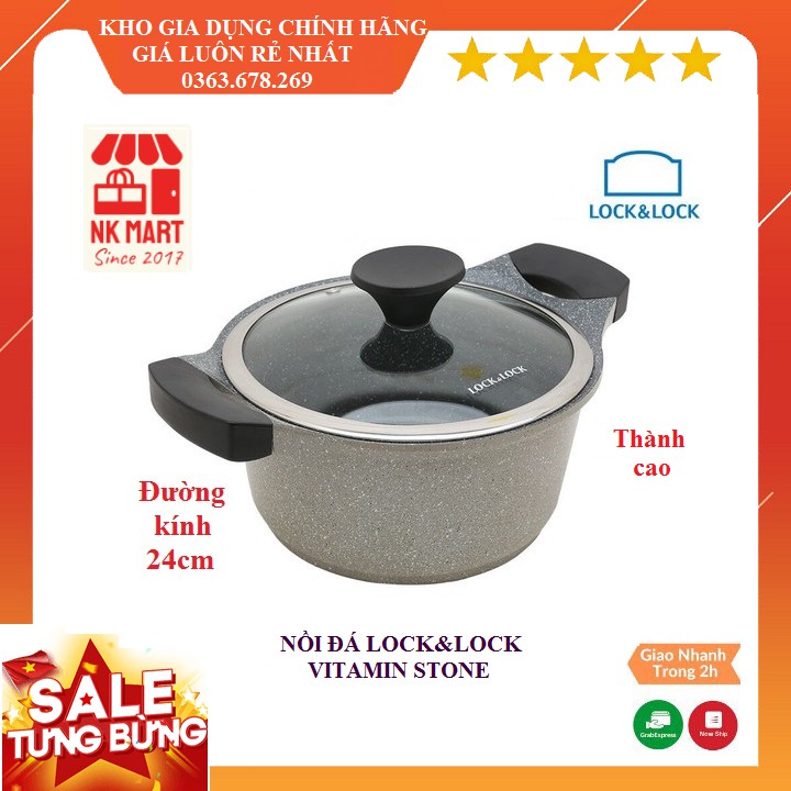 Nồi đá lock and lock 24cm Tone LCA6244D ( dùng được bếp từ)