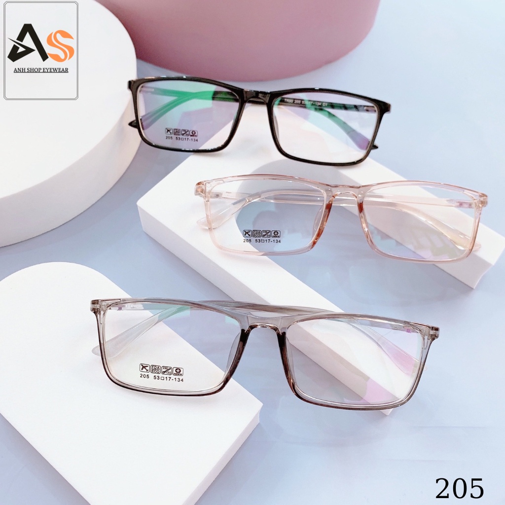 Gọng kính nhựa dẻo nam nữ kiểu dáng thời trang đơn giản dễ hợp với nhiều khuôn mặt 205