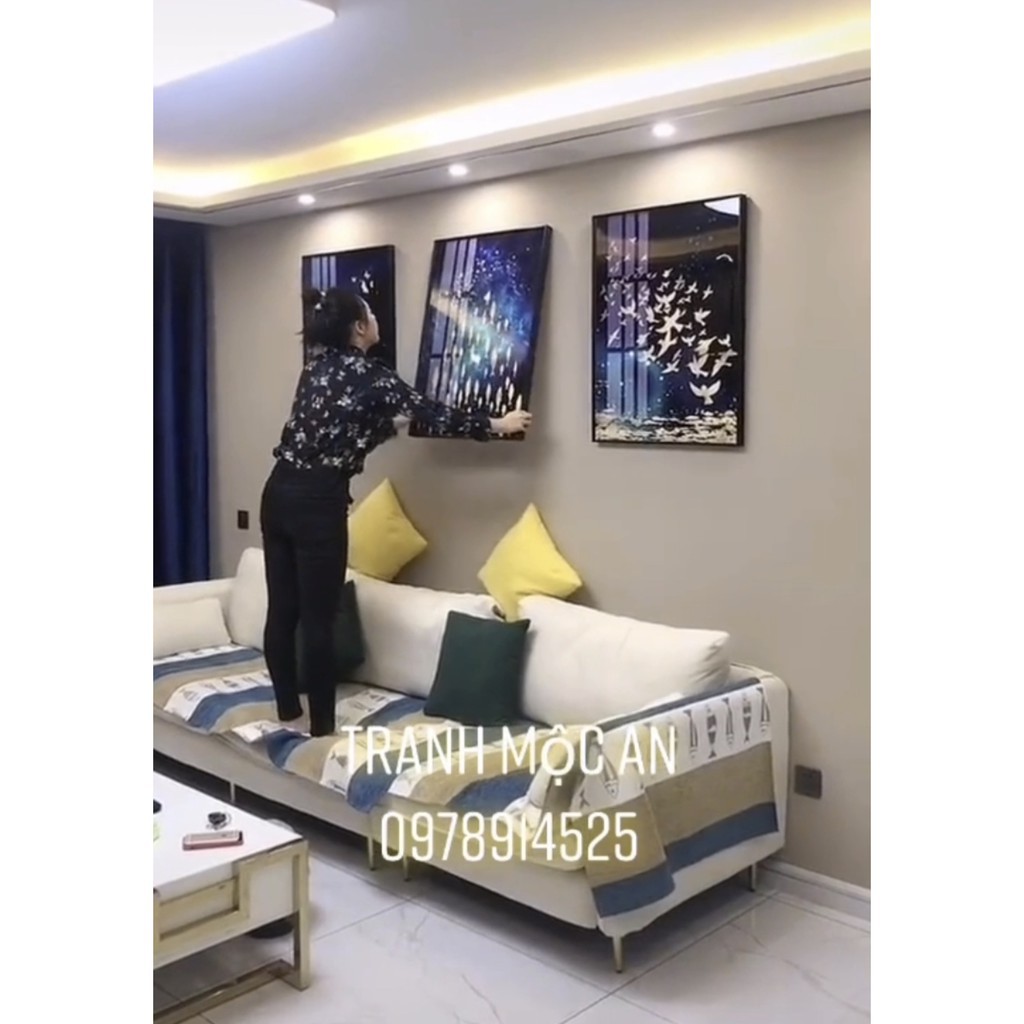 ⚡️XẢ KHO⚡️Bộ 3 Bức Tranh ÔTô Treo Phòng Bé Trai⚡️Tranh tráng gương treo Tường