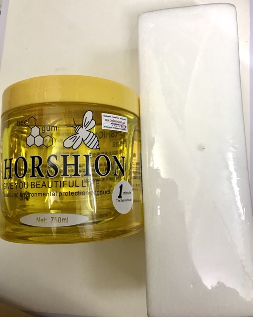 sáp wax tẩy sạch lông lạnh Horshion mật ong 500g hủ vàng   bỏ lông cứng trên da, giúp da trắng sáng và mềm mại
