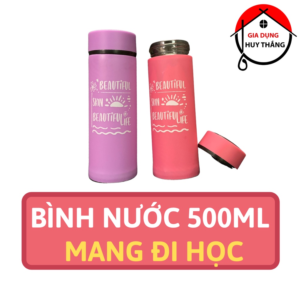 Bình Nước Giá Rẻ Nhiều Màu 500ml - Bình nước cho bé mang đi học