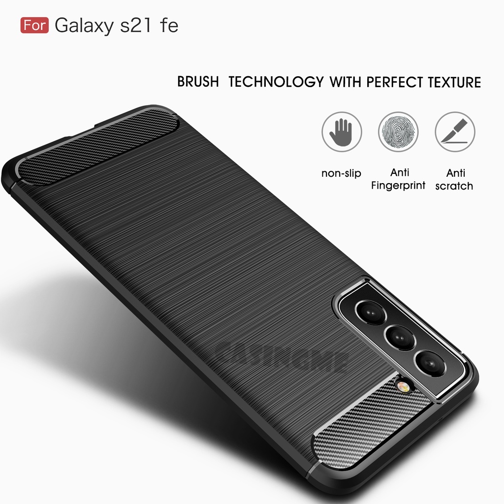 Ốp Điện Thoại Silicone Mềm Sợi Carbon Chống Sốc Cho Samsung Galaxy S21 Fe 5G S21FE S 21 Ultra Plus Fe 4G