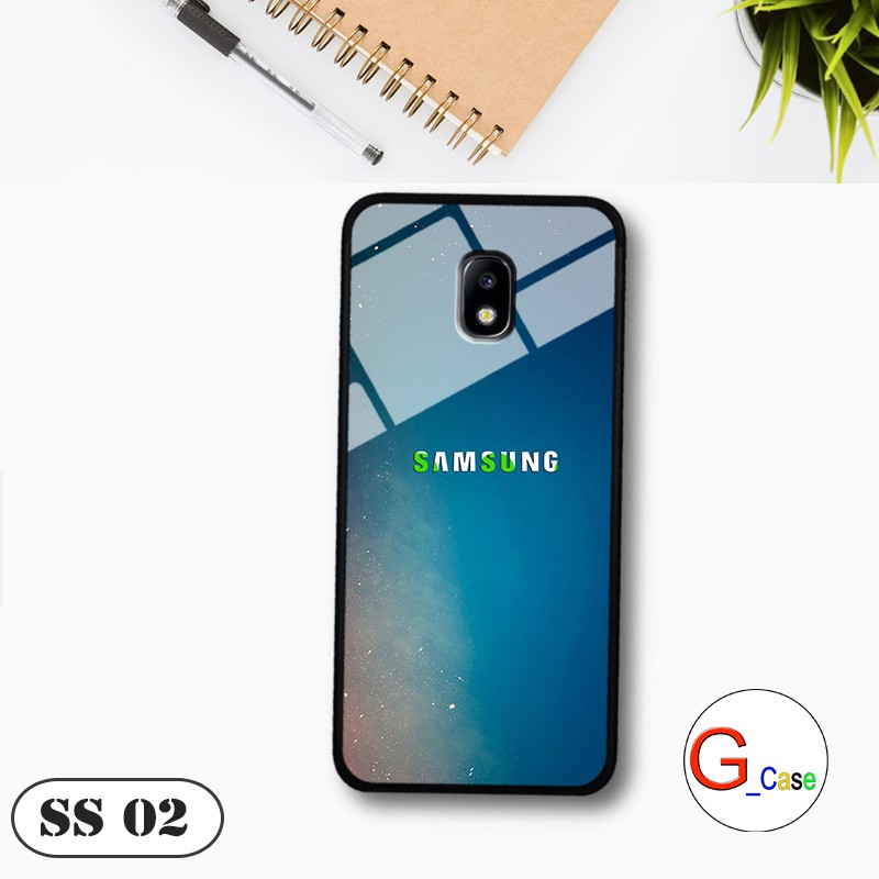 Ốp lưng Samsung J7 Pro- lưng kính in logo hãng điện thoại
