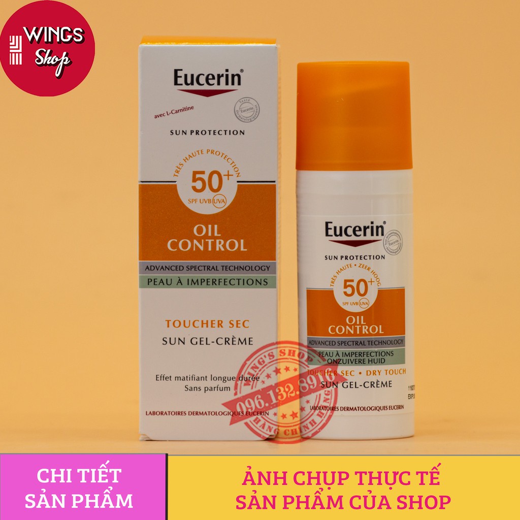 Gel Chống Nắng Cho Da Nhờn Mụn Eucerin Sun Gel-Cream Dry Touch Oil Control SPF50+ (50ml)