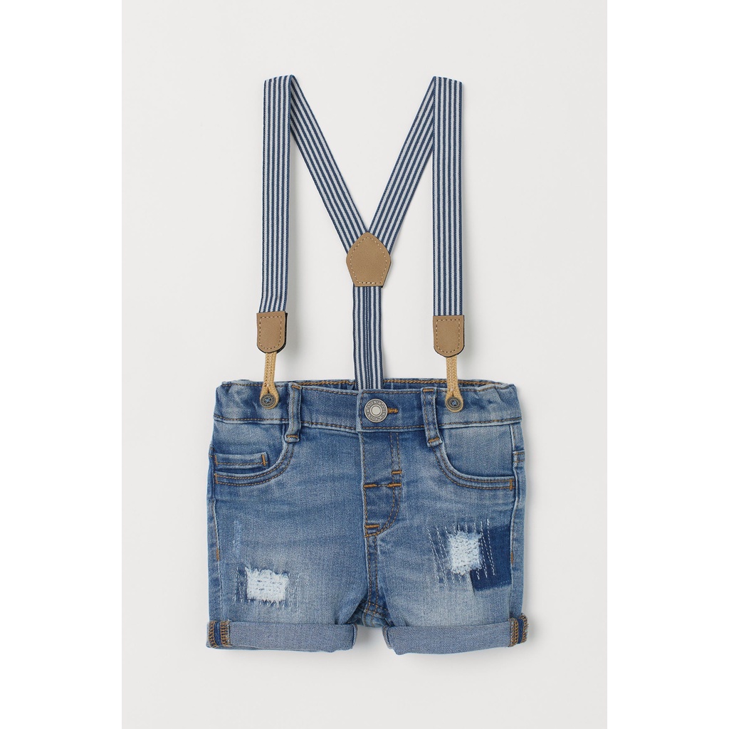 Quần đùi và áo khoác denim - Denim shorts and braces - Kids | H&M GB - id808445001