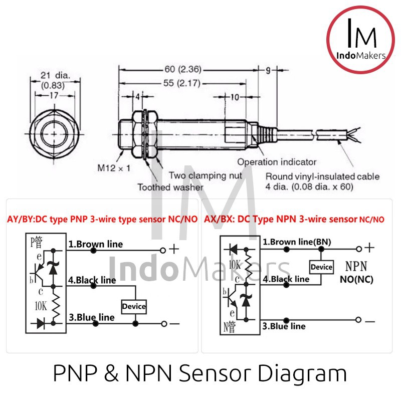 Cảm Biến Tiệm Cận 3 Dây Lj12a3-4-z / Bx - Npn 6-36vdc