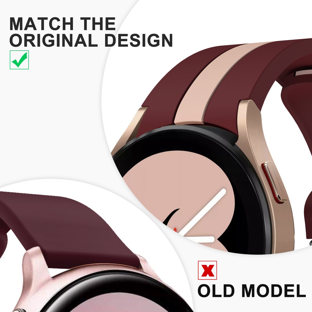 Dây Đeo Silicone Hai Màu 46mm 42mm Cho Đồng Hồ Thông Minh Samsung Galaxy Watch4 44mm 40mm