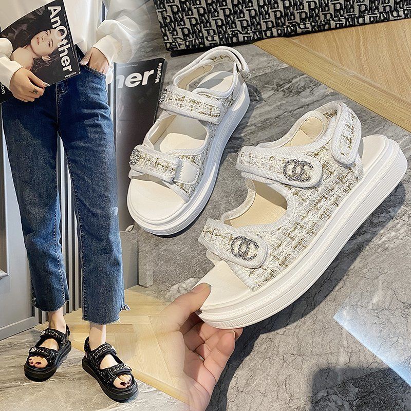 202235Giày Sandal Thể Thao Quai Dán Đế Dày Siêu Nhẹ Size Lớn 43 Xiaoxiang 42 Cho Nữ