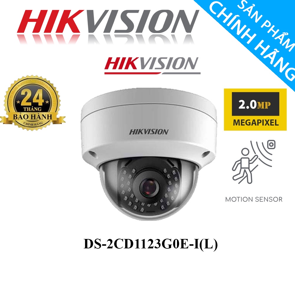 Camera Hikvision IP 2Mp DS-2CD1123G0E-I(L) Bán Cầu Ốp Trần Có POE