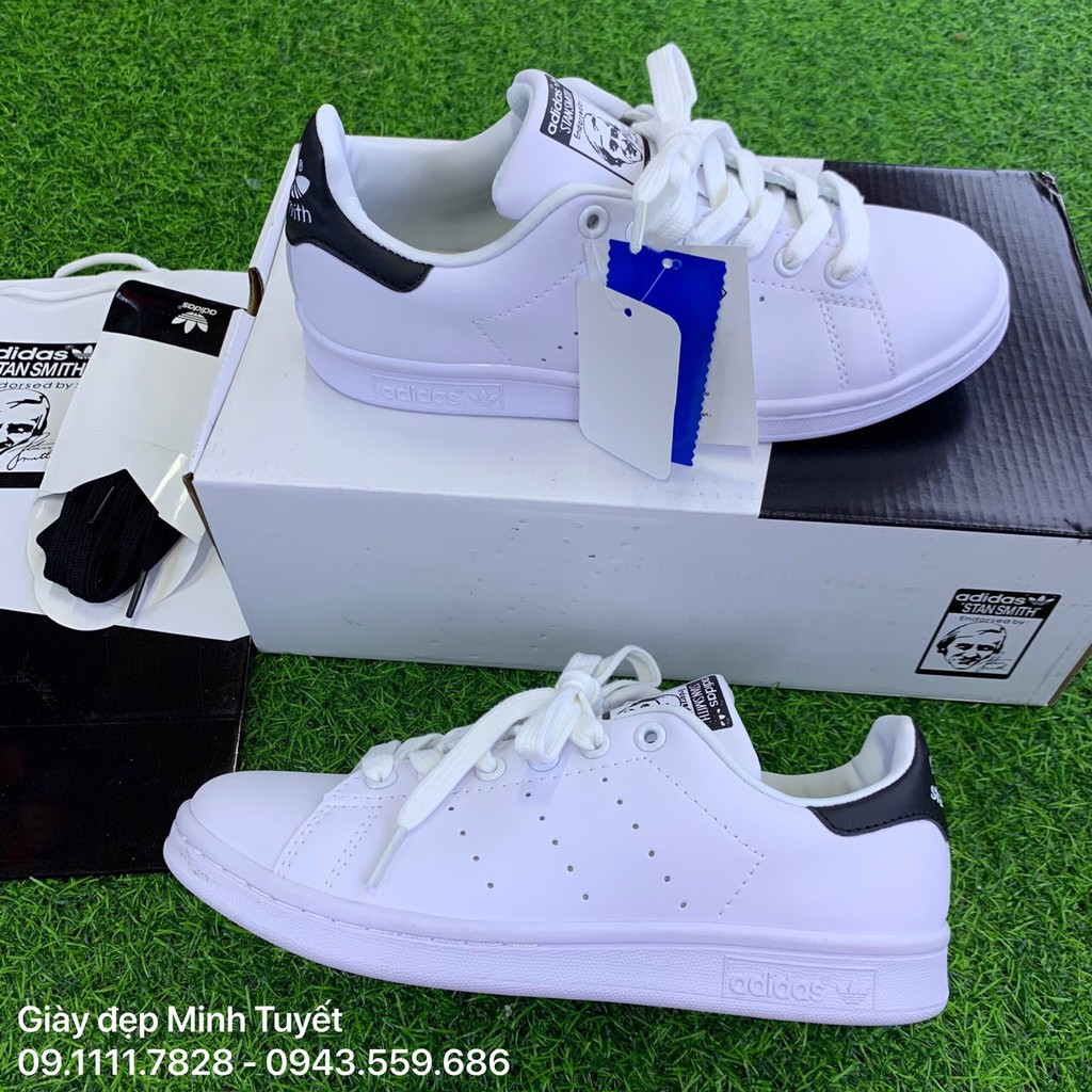 Giày Stan_Smith_Gót Đen full phụ kiện Sneaker Nam Nữ chất lượng cao, giá rẻ tốt nhất thị trường toàn quốc Việt Nam