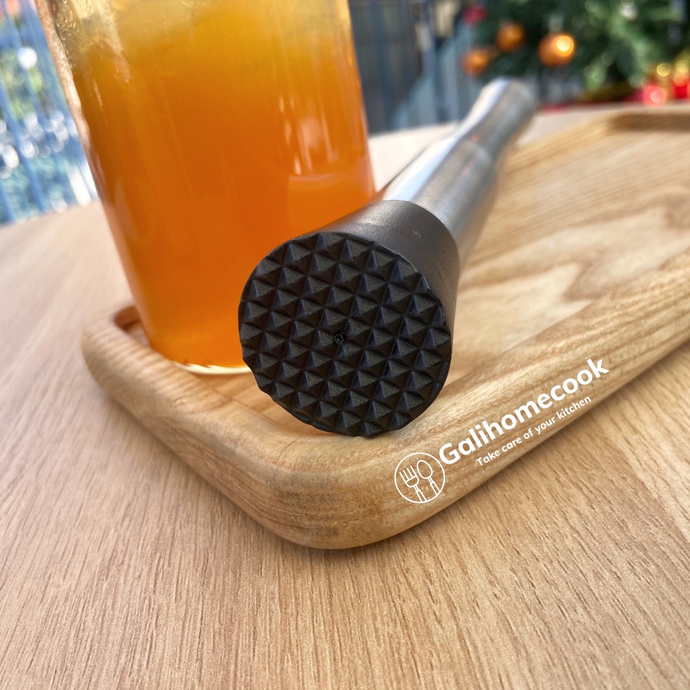 Chày bar, chày dầm pha chế inox 25cm đầu nhựa cao cấp (chất liệu inox 304),đập đá, thanh nghiền | Galihomecook TETC