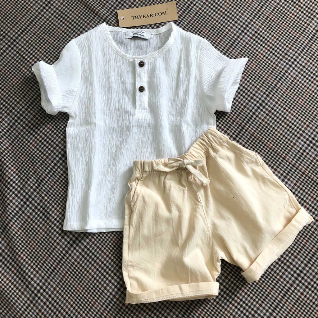 [ẢNH THẬT KÈM THEO 100%] Quần áo chất đũi cực mát cho bé, Thoáng nhẹ, Thấm mồ hôi, Thoải mái vận động