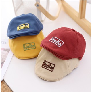 Mũ nồi, mũ beret trẻ em vintage Hello cho bé 18 tháng - 4 tuổi